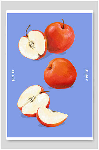 清新简洁苹果水果海报