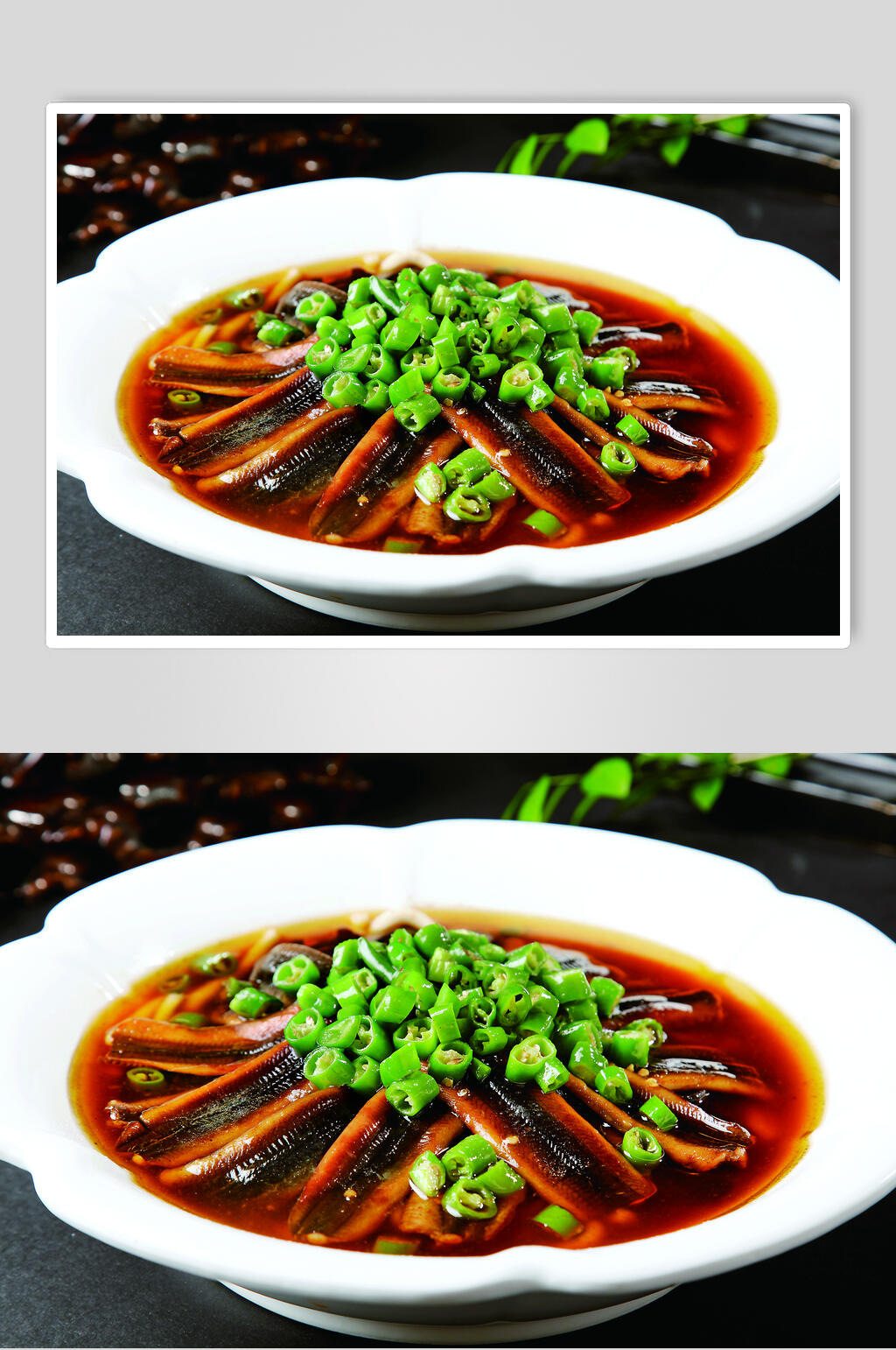 新鲜椒香鳝片图片素材