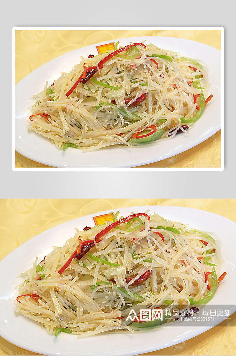新鲜炒菜酸辣土豆丝食物图片素材