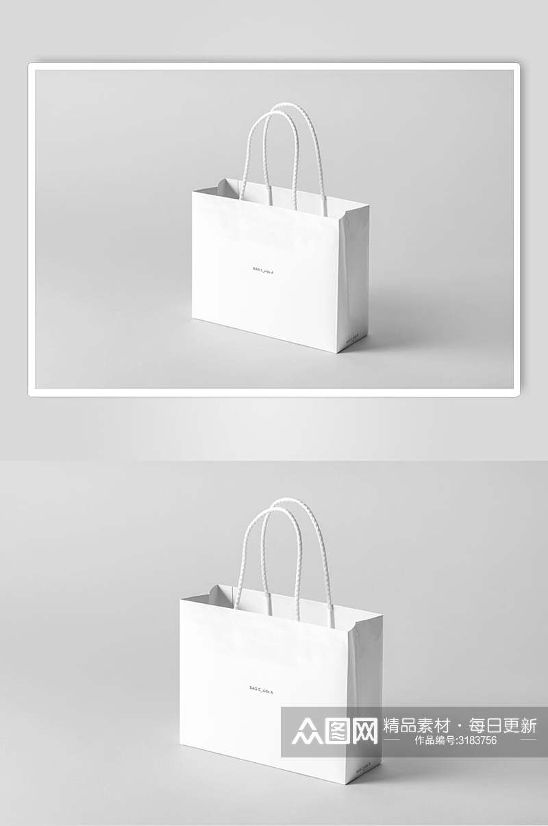 白色极简礼品袋样机素材