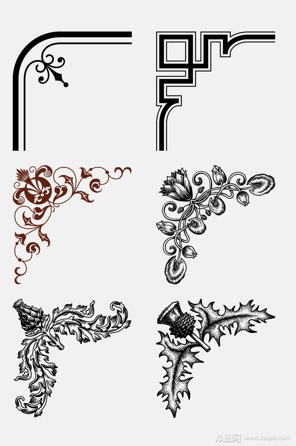 高端大气精美复古边框免抠元素素材