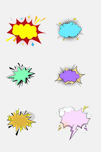 波普风涂鸦爆炸边框免抠元素