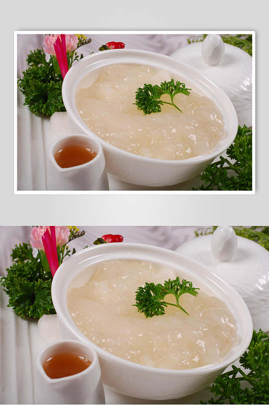 枣汁炖雪蛤食物图片