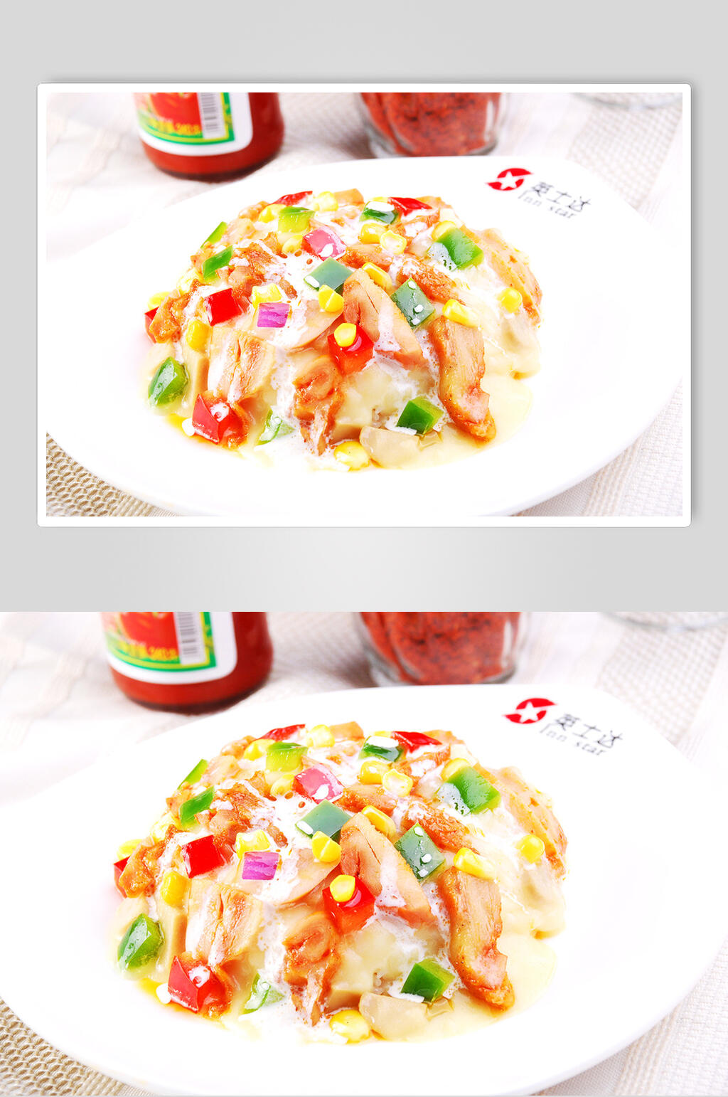 意式芝香鸡肉焗饭美食图片素材