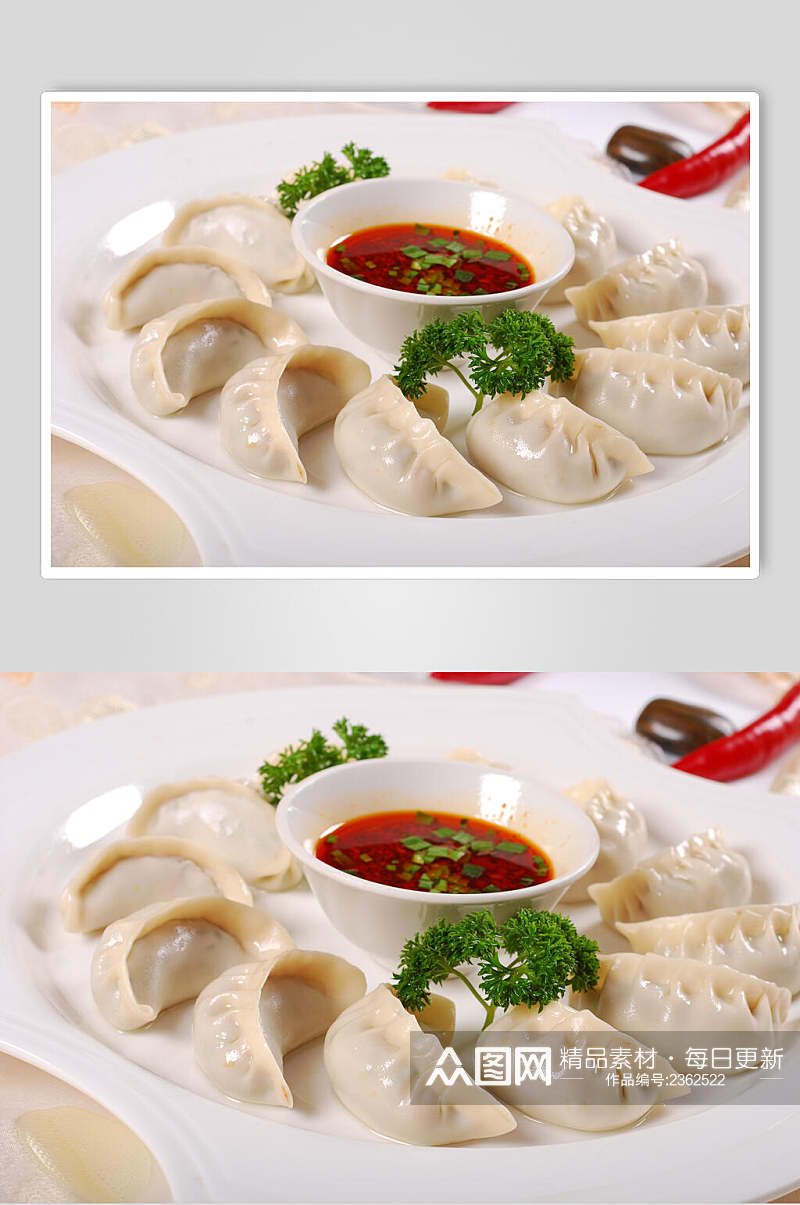 月牙蒸饺食品高清图片素材