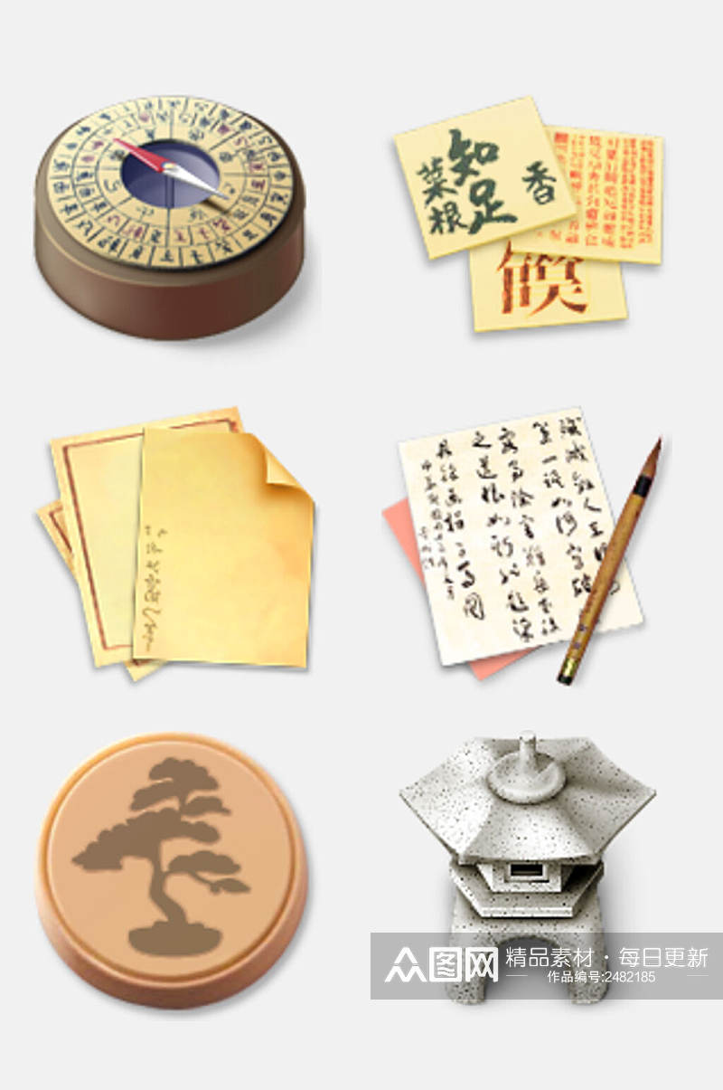 古代物品日式免抠元素素材