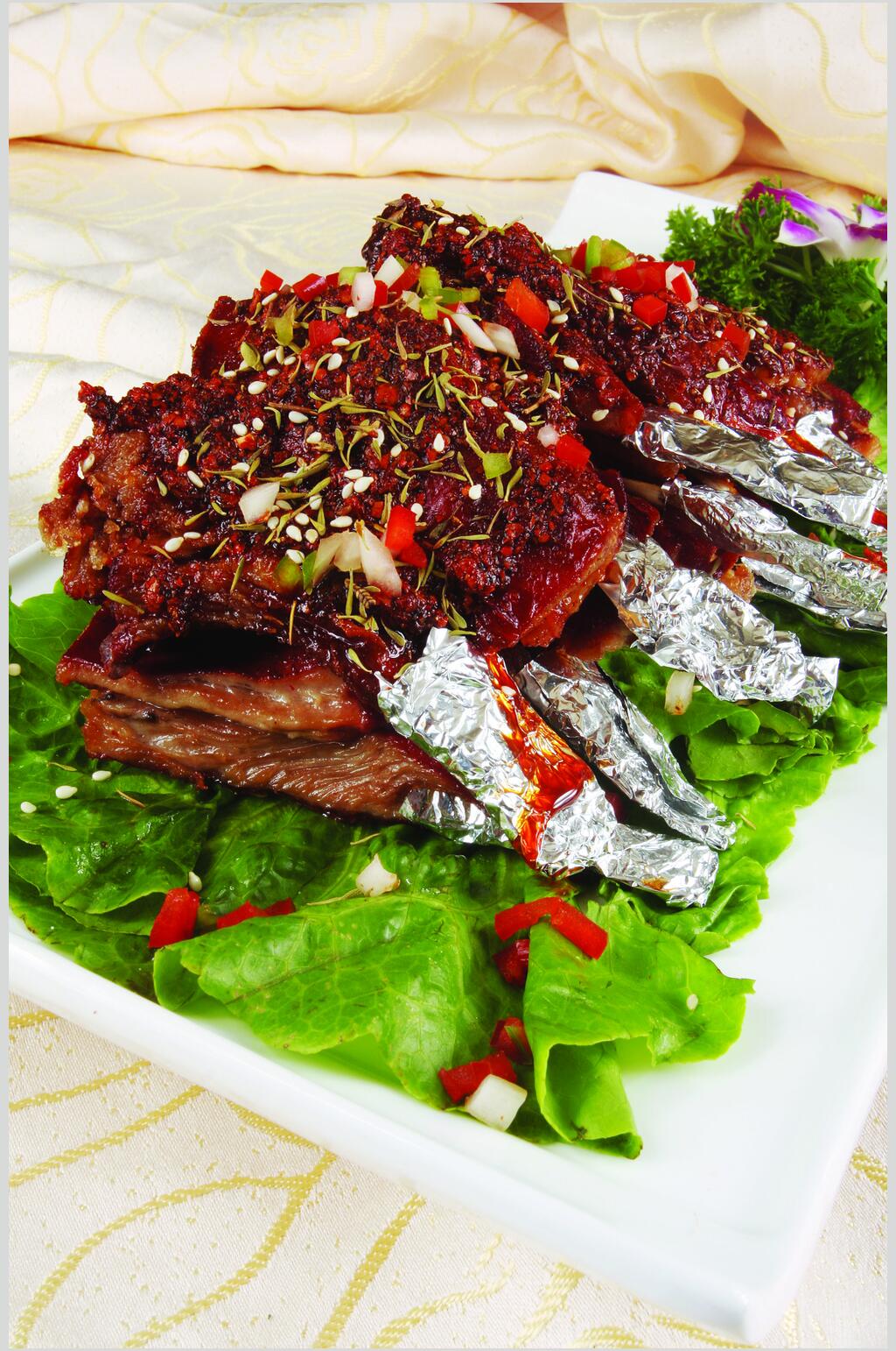 孜然手抓羊排美食图片素材