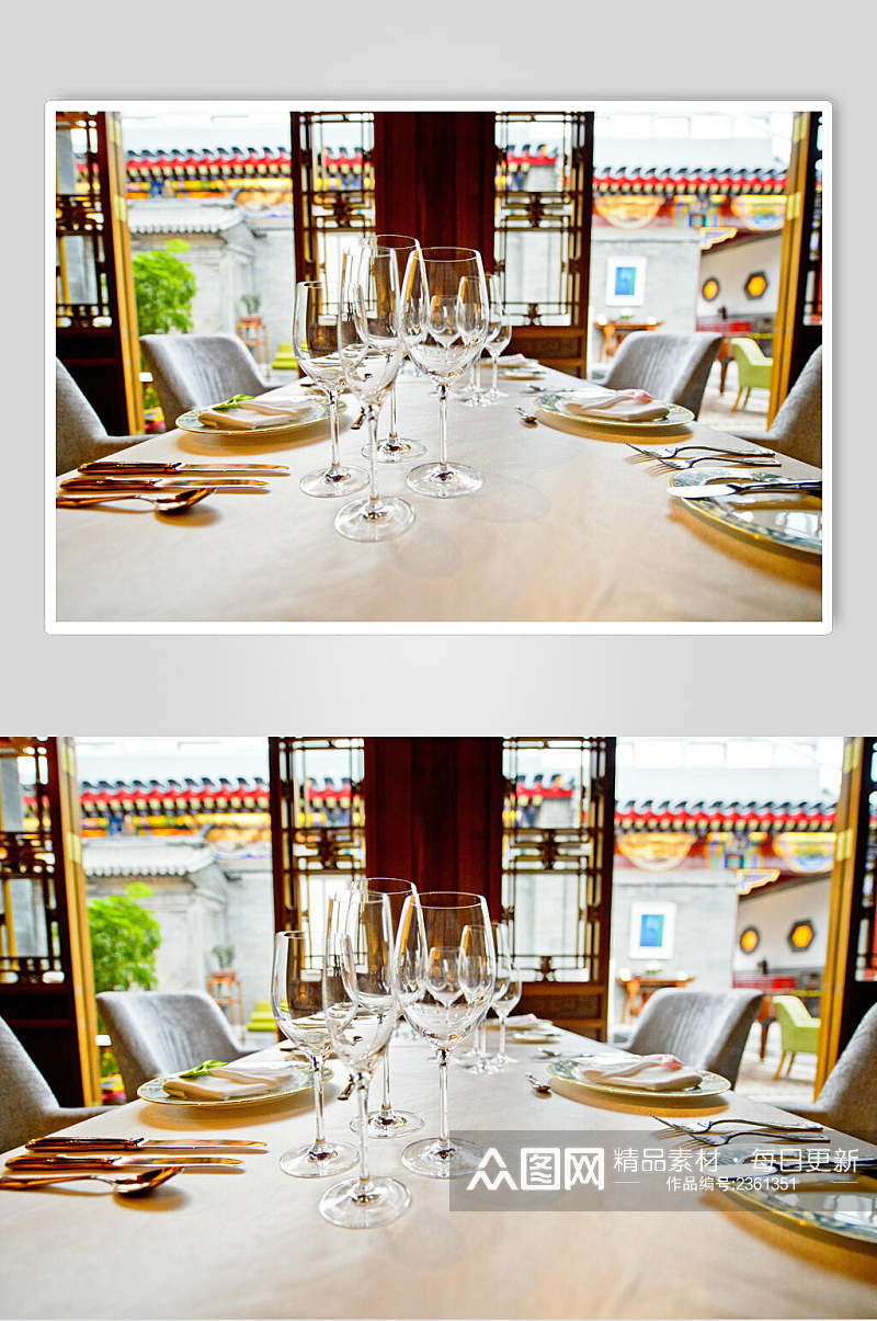 北京古城老院酒店餐桌图片素材