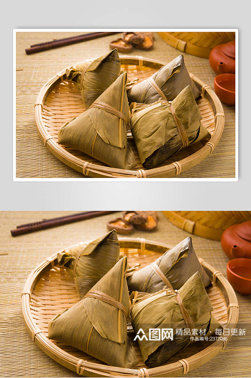 新鲜美味粽子食品图片素材