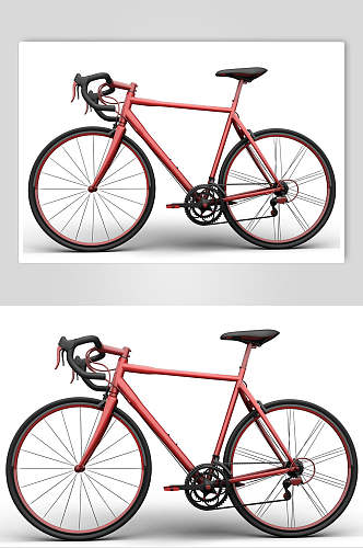 红色立体车辆自行车素材