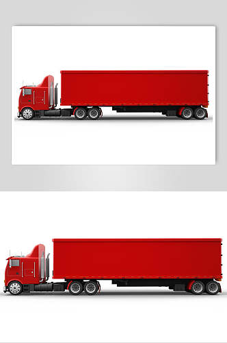 时尚红色立体大货车车辆素材