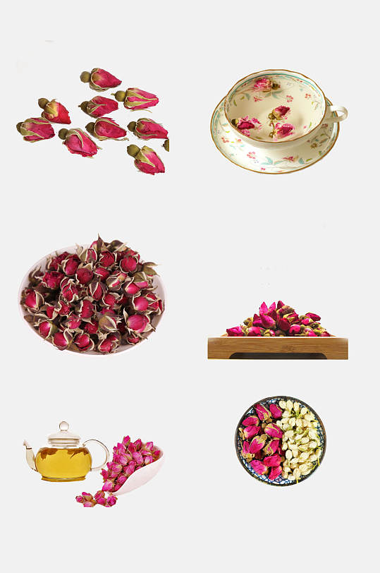 清新精品玫瑰花茶免抠元素