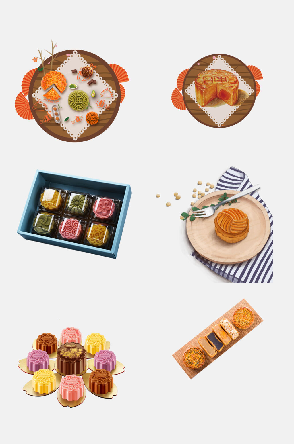 精美礼盒美食月饼免抠元素素材