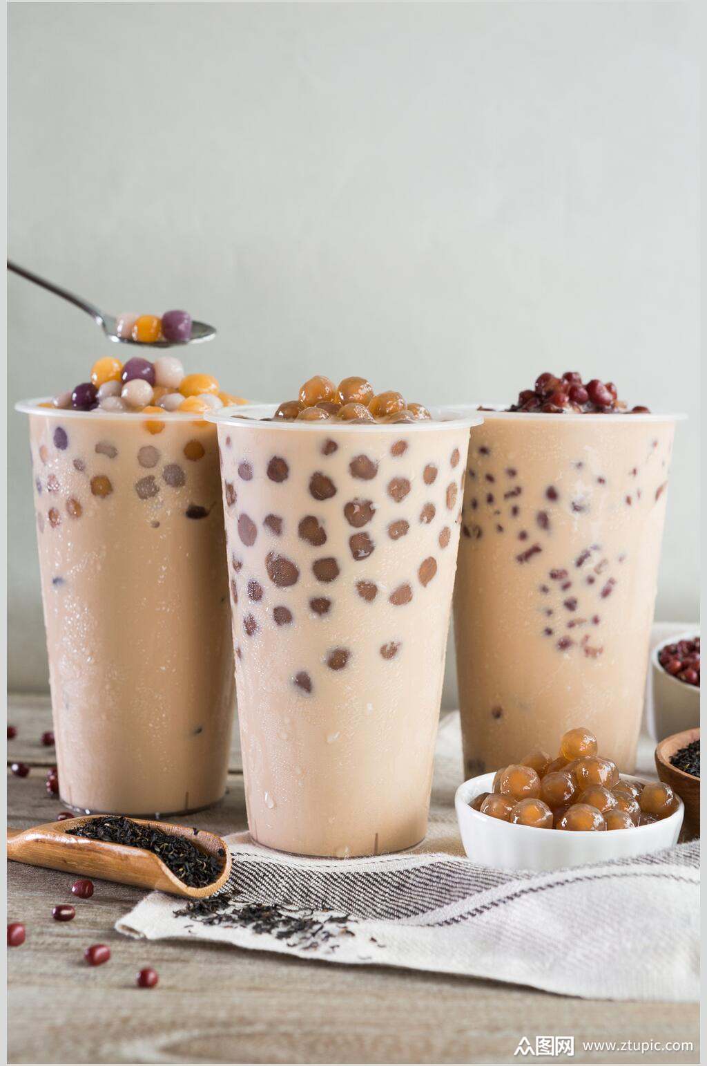 芋圆珍珠奶茶食物高清图片