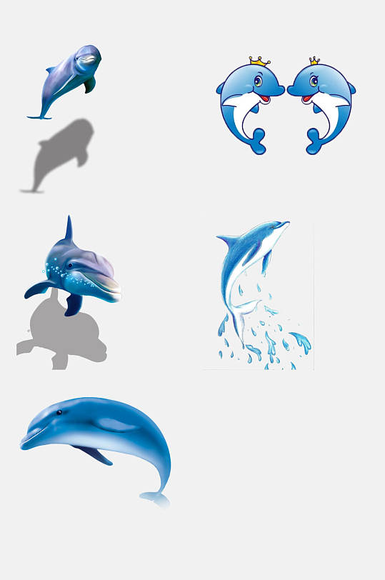 清新海豚免抠素材