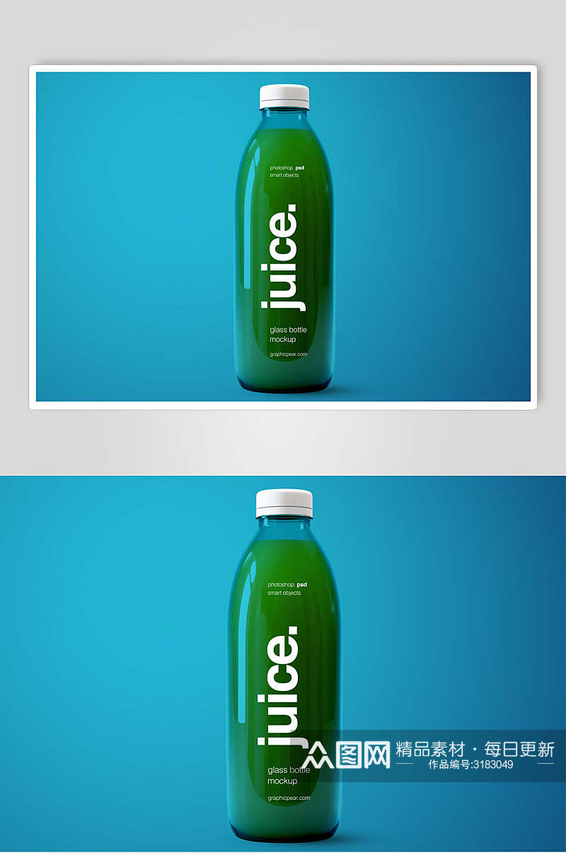 绿色设计瓶装罐装饮料样机素材