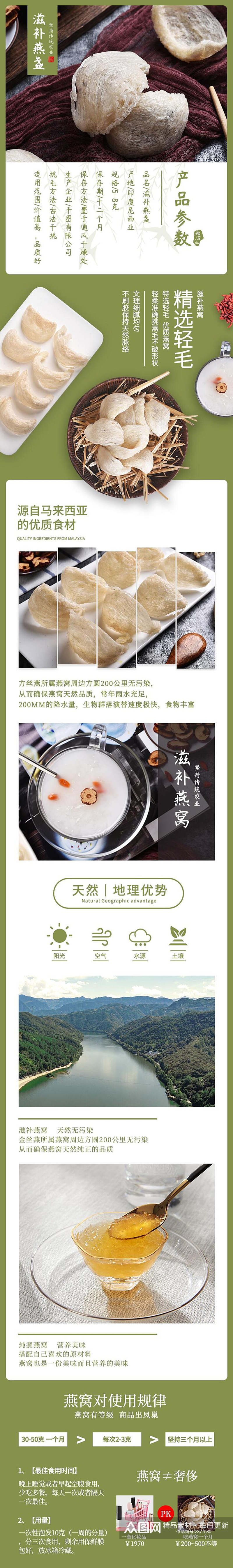 时尚精选燕窝食品电商详情页素材