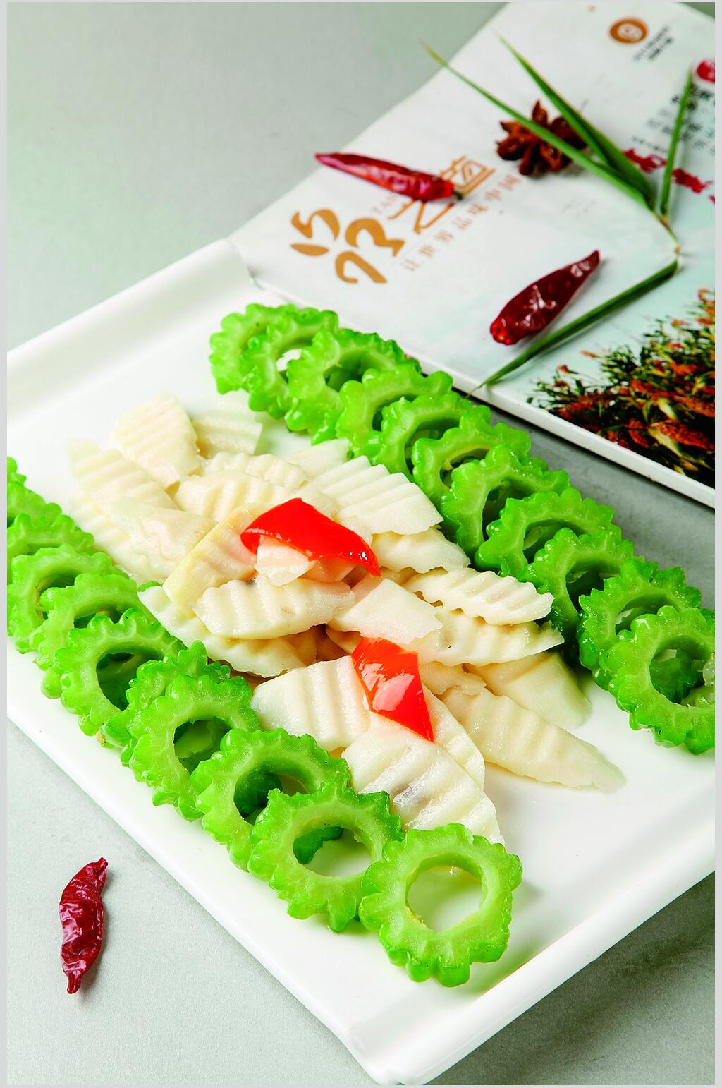 鲜香美味苦瓜山药图片素材