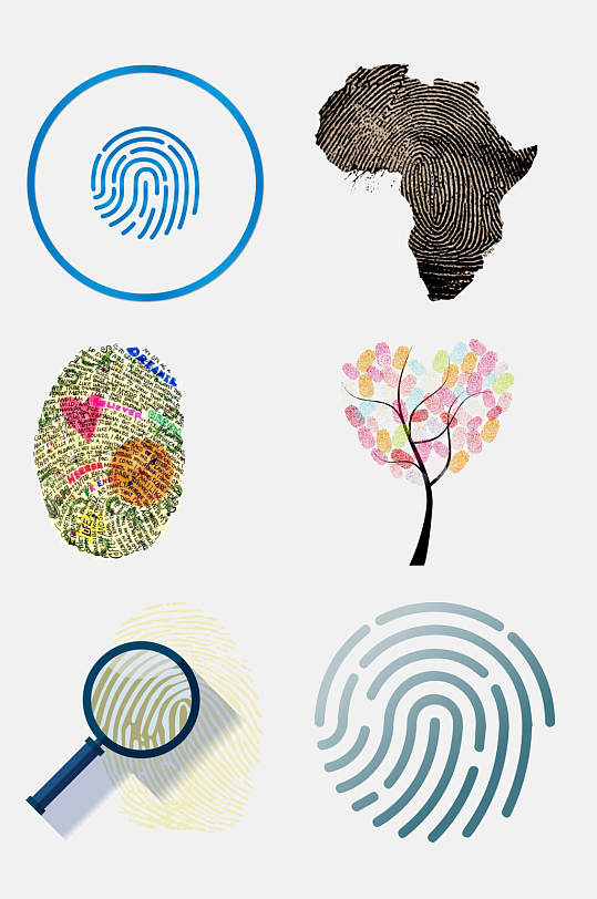 创意时尚指纹免抠元素