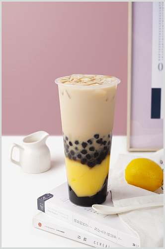 芒果珍珠奶茶摄影图片