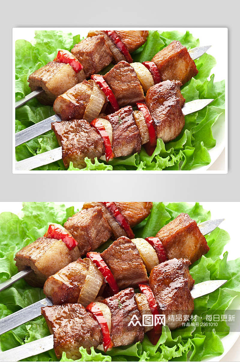 牛肉粒烤肉串图片素材