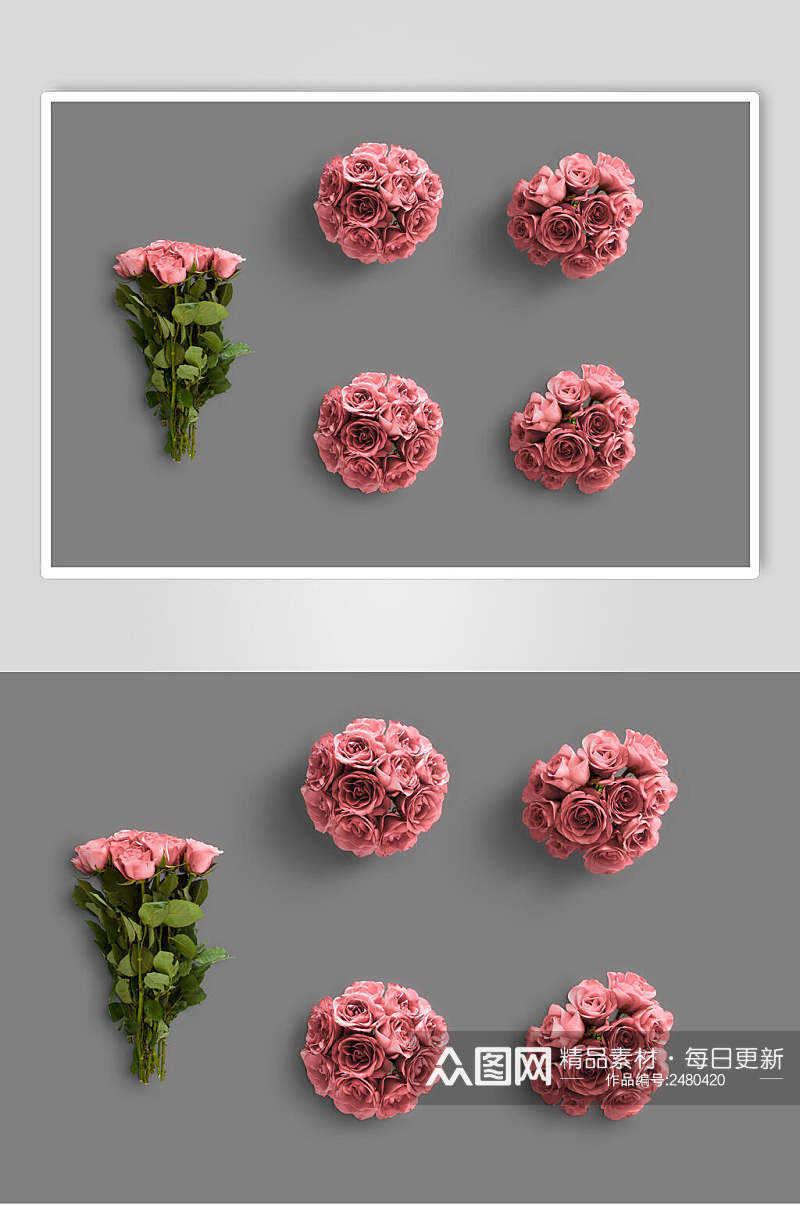 粉色花束玫瑰花设计素材素材