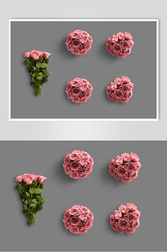 粉色花束玫瑰花设计素材
