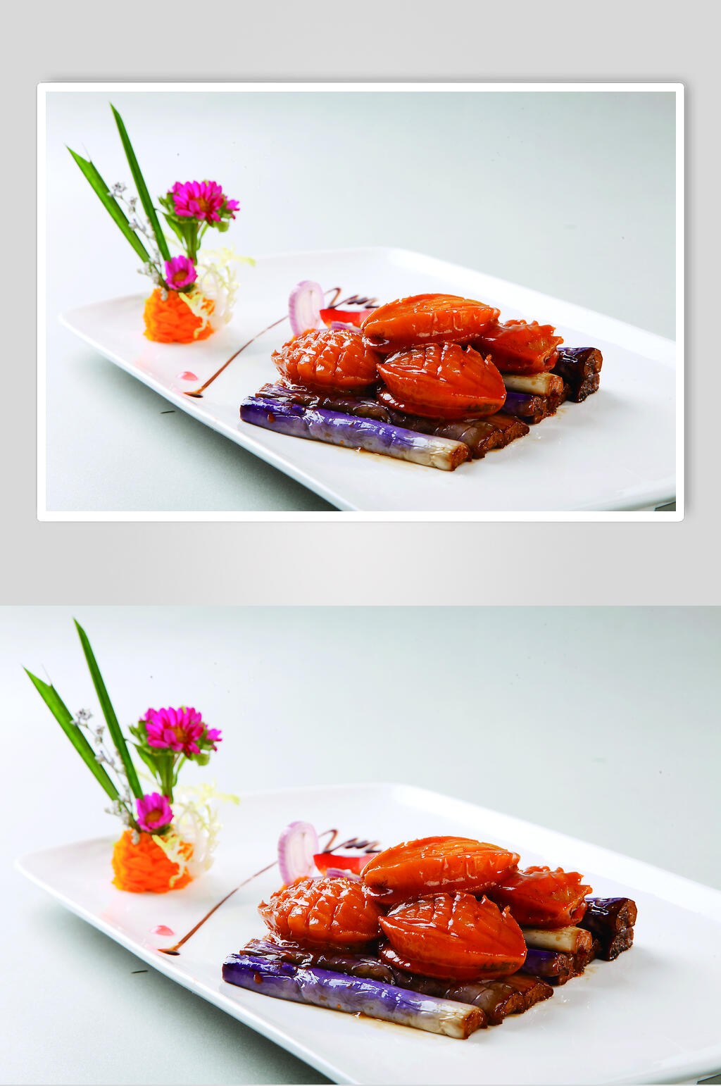 意式南茄烩鲜鲍食品高清图片素材
