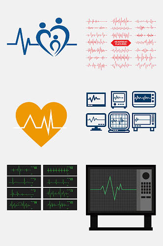 大气心电图医疗免抠素材