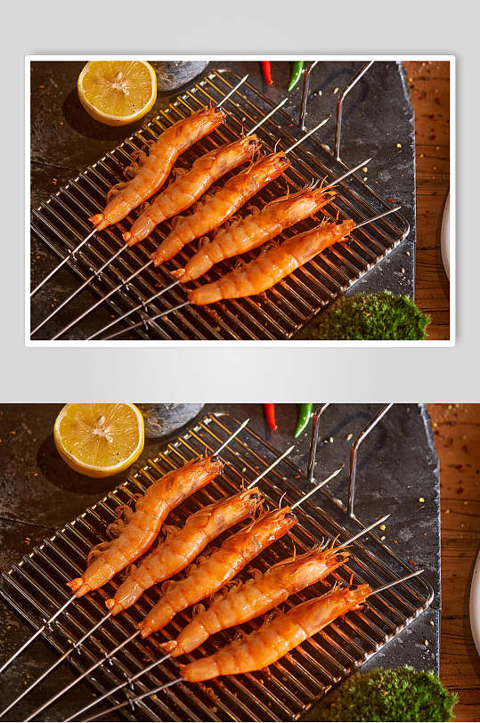美食烧烤基围虾图片