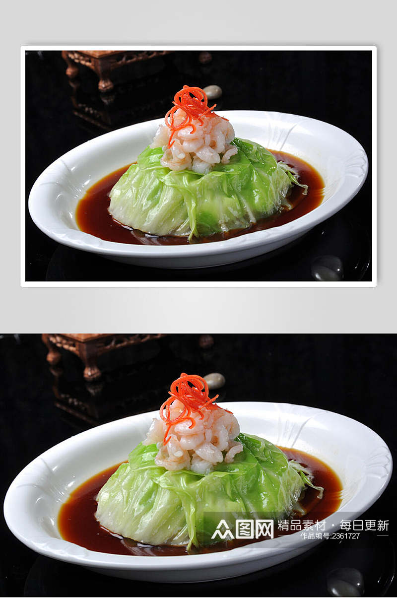 鲜虾手撕菜食品图片素材