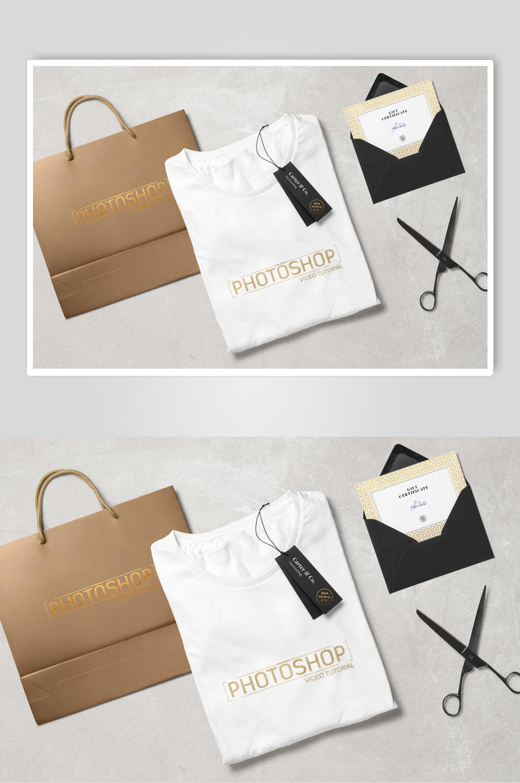 烫金极简字母简洁商务衣服LOGO样机素材