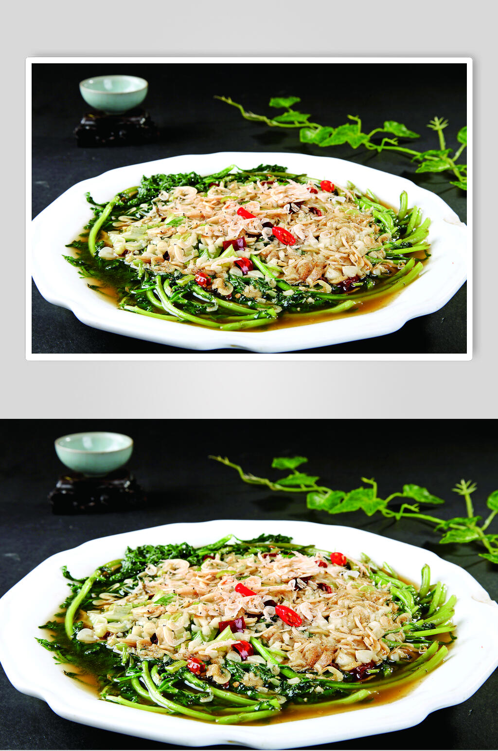 虾米煎茼蒿图片素材
