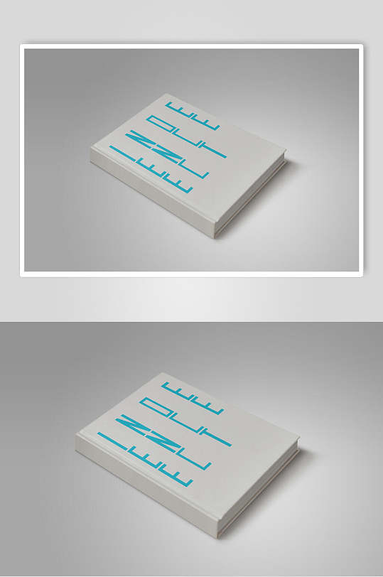 白色竖排版设计硬壳书籍贴图样机