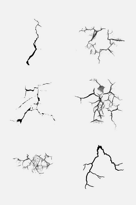 极简地裂干旱开裂免抠素材