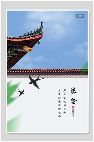 中国风简洁惊蛰海报