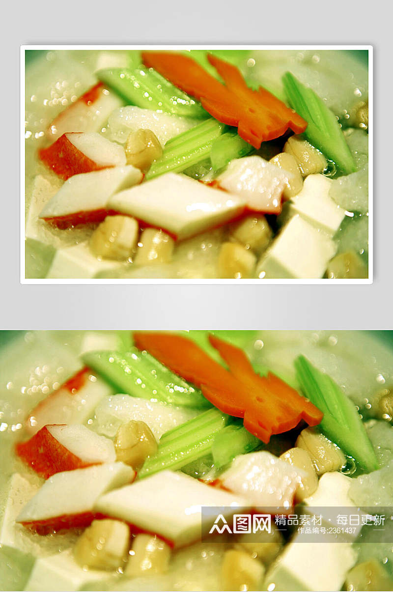 竹笙豆腐煲食物图片素材