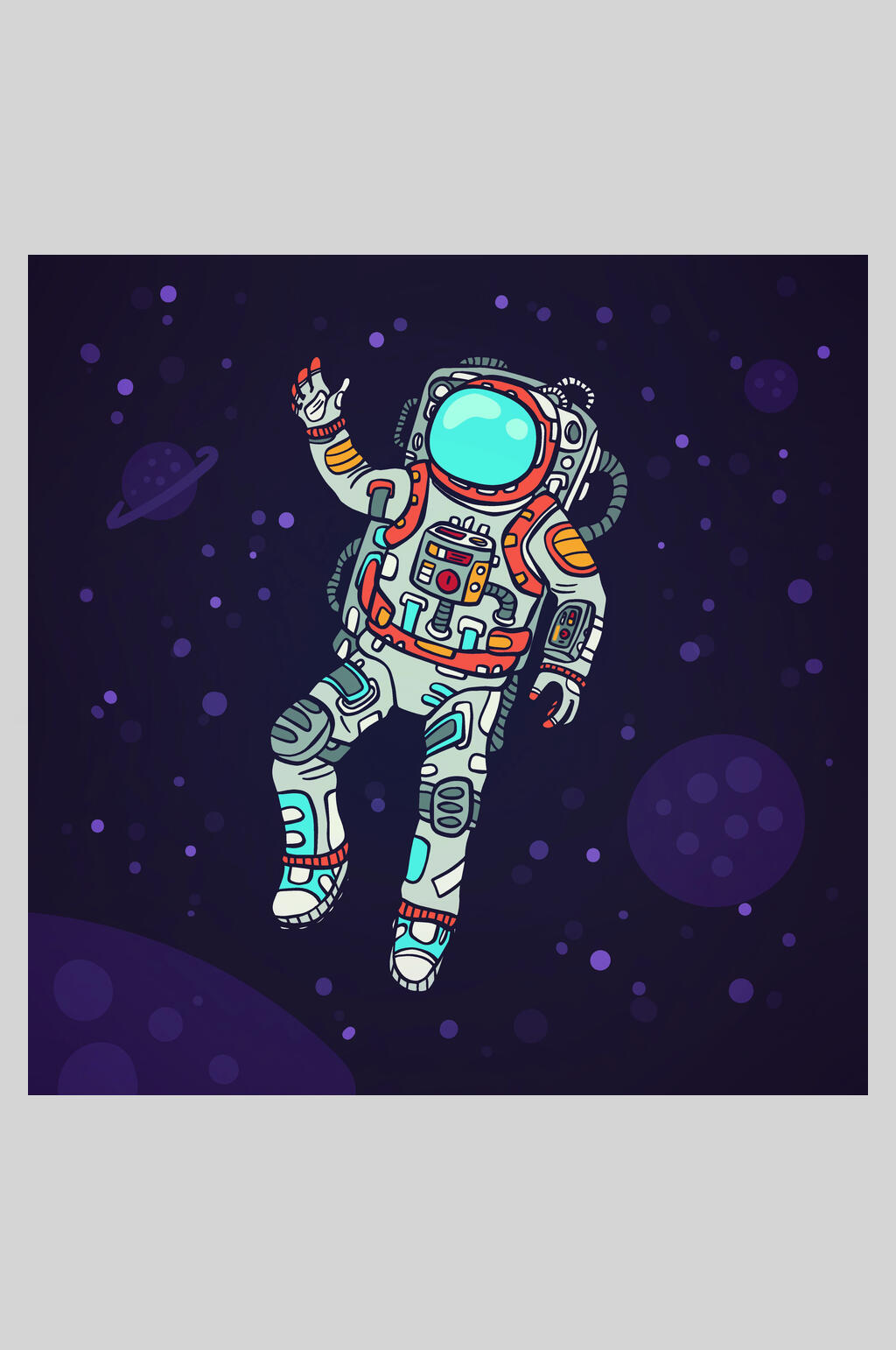 宇航员太空星球矢量插图素材素材
