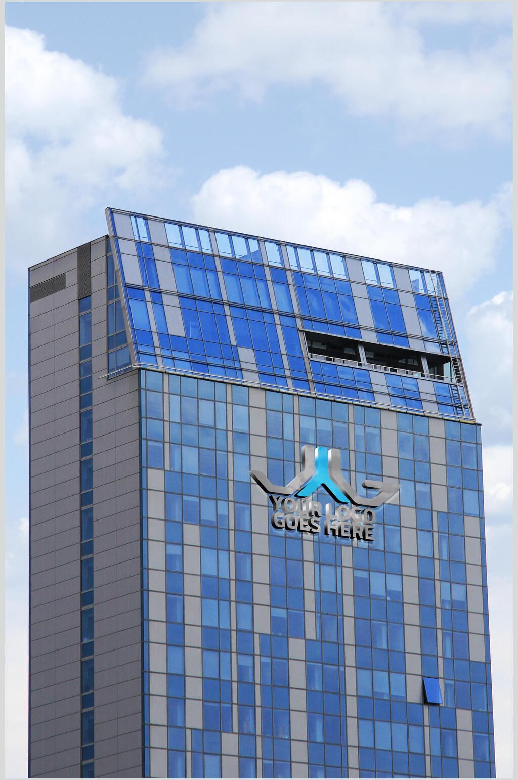 公司建筑外墙招牌logo样机素材
