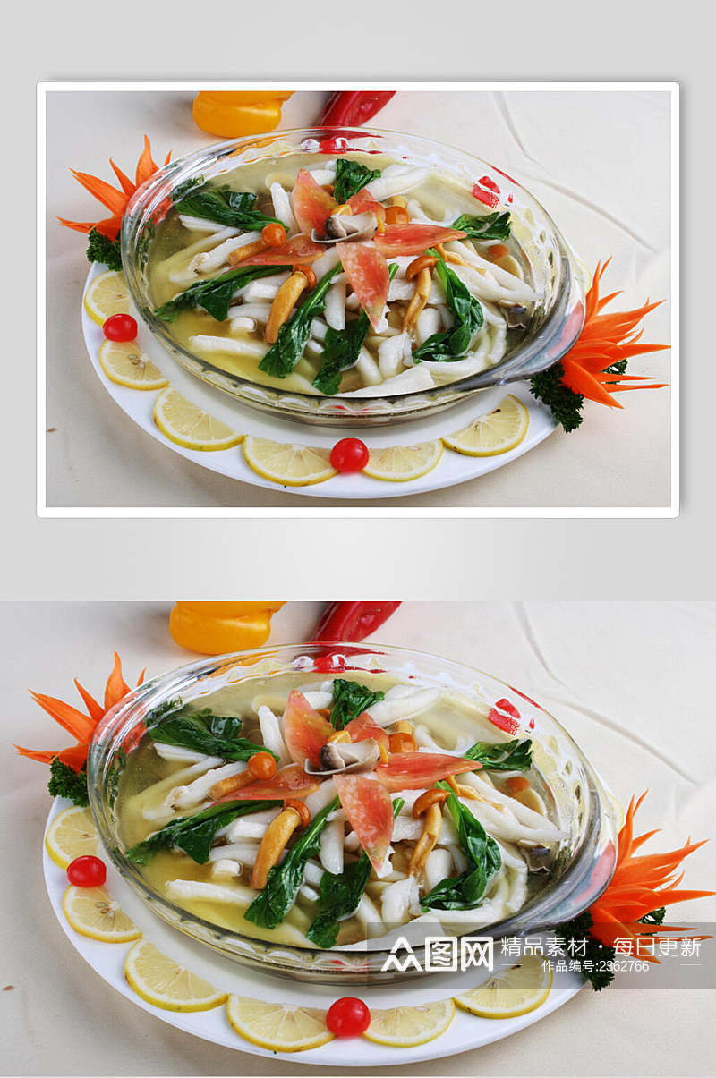 野菌面鱼食品高清图片素材