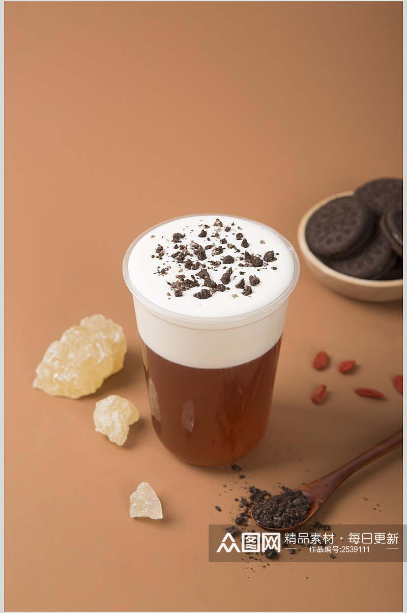 奥利奥乌龙茶奶茶食物高清图片素材