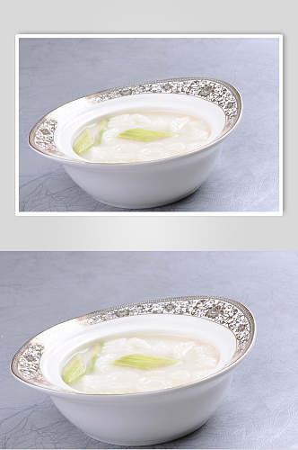 新鲜竹笋丝瓜汤食物图片