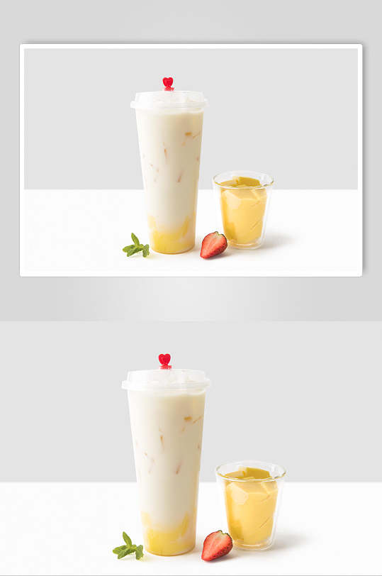 夏季奶茶摄影图片