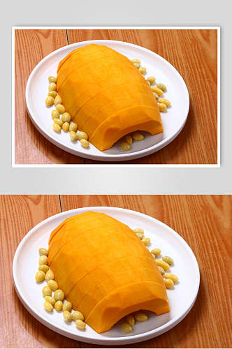 银杏蒸南瓜食品高清图片