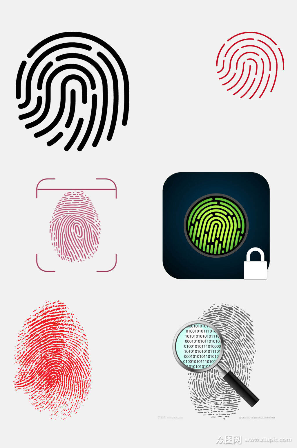 时尚大气指纹免抠元素