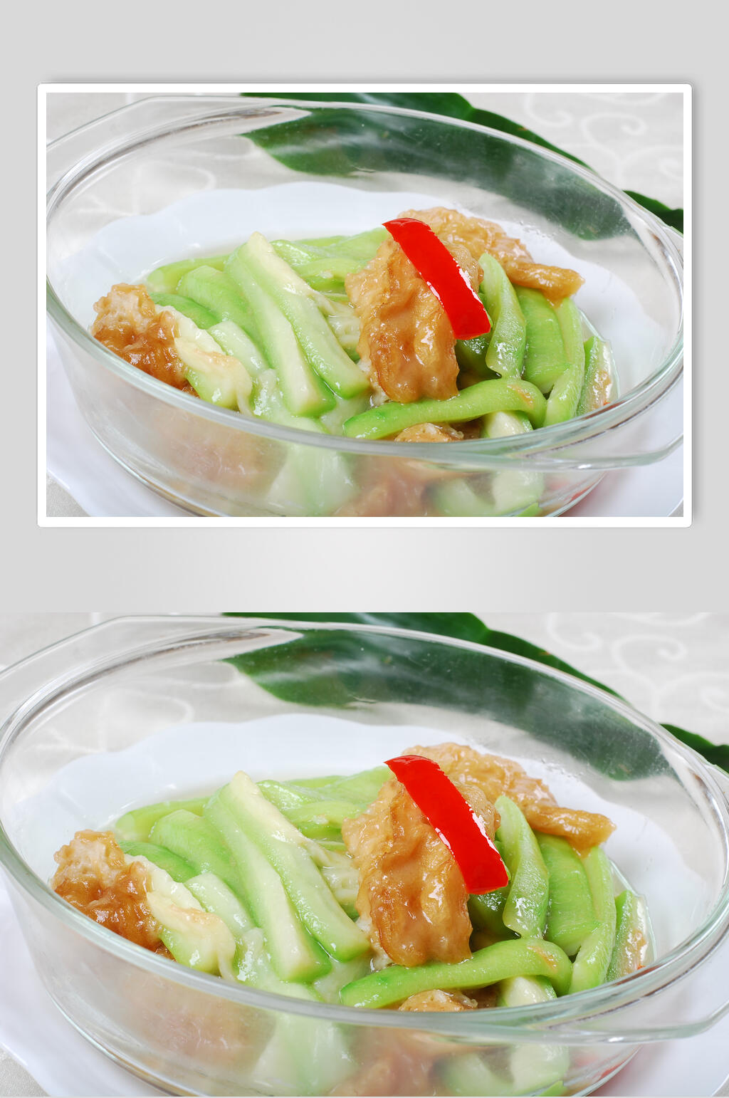 油条烩丝瓜食品高清图片素材