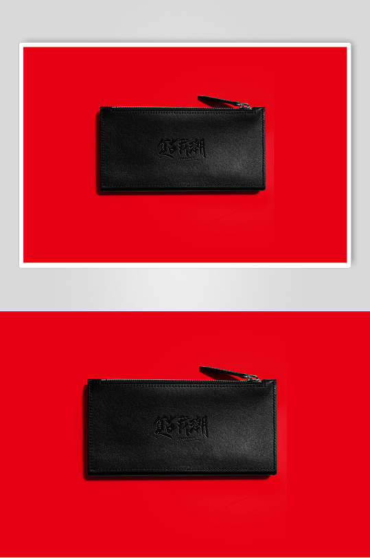 复古牛皮钱包卡包文创样机