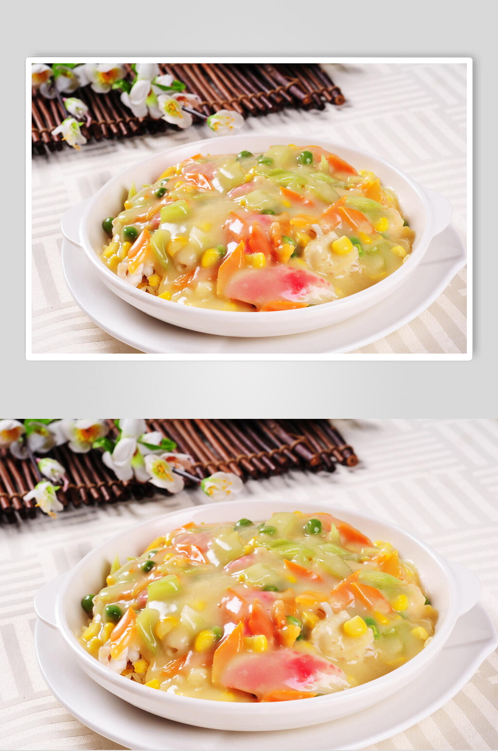 芝士焗海鲜饭食品高清图片素材