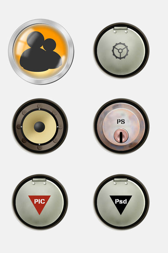 微粒体圆形图标免抠元素