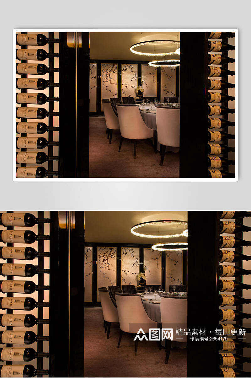 中式商业室内餐厅摄影图素材